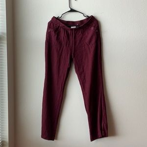 Flare Maroon Cotton Pants